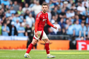 Nottingham Ormanı 'ndan Harry Toffolo Birleşik Krallık' ın Wembley Stadyumu 'nda oynanan Nottingham Forest - Manchester Forest maçında 26 Nisan 2025