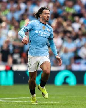Manchester City 'den Jack Grealish, Birleşik Krallık' ın Wembley Stadyumu 'nda oynanan Nottingham Forest ile Manchester City arasında oynanan FA Cup yarı final maçı sırasında, 26 Nisan 2025