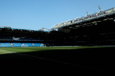 Stamford Köprüsü 'nün UEFA Kadınlar Şampiyonlar Ligi Yarı Finali öncesi genel görünümü Chelsea ile Barselona arasında Stamford Bridge, Londra, 27 Nisan 2025