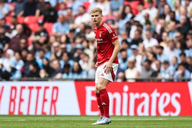Nottingham Ormanı 'ndan Zach Abbott, Birleşik Krallık' ın Wembley Stadyumu 'nda Nottingham Forest' a karşı oynanan yarıfinal maçı sırasında 26 Nisan 2025 'de oynanacak.