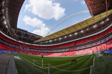 Wembley 'de, 26 Nisan 2025' te İngiltere 'nin Wembley Stadyumu' nda oynanan ve Nottingham Forest ile Manchester City arasında oynanan FA Cup yarı final maçı öncesinde genel bir görüş.
