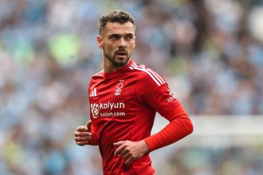 Nottingham Ormanı 'ndan Harry Toffolo Birleşik Krallık' ın Wembley Stadyumu 'nda oynanan Nottingham Forest - Manchester Forest maçında 26 Nisan 2025