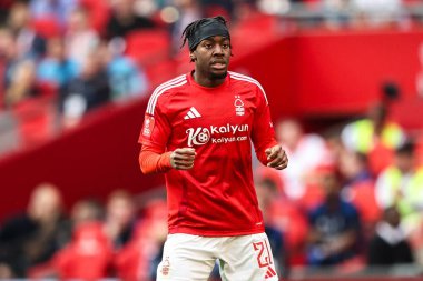 Nottingham Ormanı 'ndan Anthony Elanga Birleşik Krallık' ın Wembley Stadyumu 'nda Nottingham Forest ile Manchester City arasında oynanan yarıfinal maçı sırasında, 26 Nisan 2025