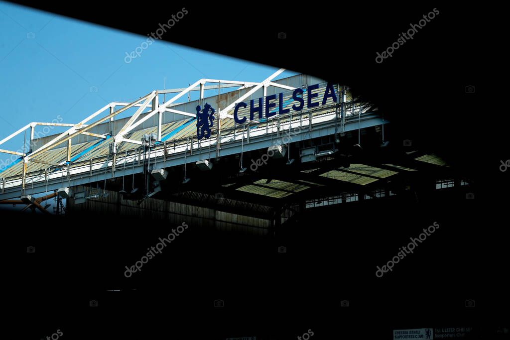 A general view of Stamford Bridge prior to the UEFA Women's Champions League Semi-Final match Chelsea vs Barcelona at Stamford Bridge, London, United Kingdom, 27th April 2025