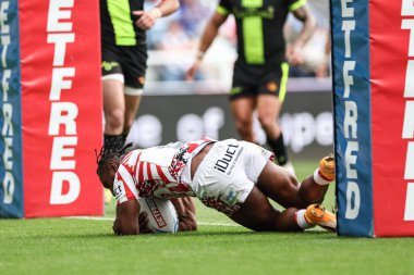 Leigh Leoparları 'ndan Edwin Ipape, 3 Mayıs 202' deki Betfred Magic Weekend 2025 karşılaşmasında Leigh Leopards, Catalans Dragons 'a karşı St. James' s Park, Newcastle, İngiltere