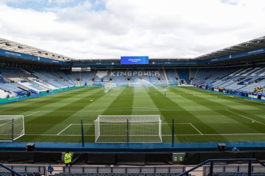King Power Stadyumu, İngiltere 'nin Leicester şehrinde oynanan Premier League maçı öncesinde Leicester City ile Southampton maçının genel görüntüsü.