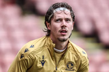 Blackburn Rovers takımından Todd Cantwell, 3 Mayıs 2025 'te İngiltere' nin Sheffield Lane şehrinde oynanan Sky Bet Şampiyonası maçında Sheffield United ve Blackburn Rovers maçında ısınma turunda...