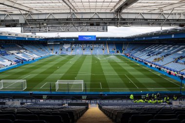 King Power Stadyumu, İngiltere 'nin Leicester şehrinde oynanan Premier League maçı öncesinde Leicester City ile Southampton maçının genel görüntüsü.