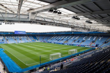 King Power Stadyumu, İngiltere 'nin Leicester şehrinde oynanan Premier League maçı öncesinde Leicester City ile Southampton maçının genel görüntüsü.