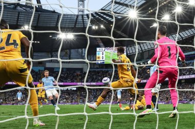 Manchester City 'den Kevin De Bruyne Premier Lig maçı sırasında Etihad Stadyumu' nda Wolverhampton Wanderers 'a karşı 1-0 berabere kaldı.