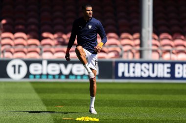 Blackpool 'dan Ashley Fletcher, 3 Mayıs 2025' te Bloomfield Road, Blackpool 'da oynanan Blackpool-Bristol Rover maçının öncesinde oynanan maç öncesi ısınma maçında...
