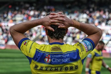 Warrington Wolves 'tan Stefan Ratchford, Betfred Magic Weekend 2025 maçından sonra tepki veriyor. Wigan Warriors, Warrington Wolves' a karşı St. James 's Park, Newcastle, Birleşik Krallık, 4 Mayıs 2025