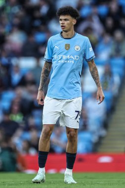 Manchester City 'den Nico O' Reilly Premier League maçında Manchester City, Etihad Stadyumu 'nda Wolverhampton Wanderers' a karşı, 2 Mayıs 2025