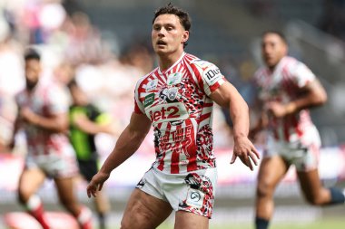 Leigh Leoparları 'ndan Lachlan Lam, Betfred Magic Weekend 2025 maçında Leigh Leopards, Catalans Dragons' a karşı St. James 's Park, Newcastle, İngiltere, 3 Mayıs 202