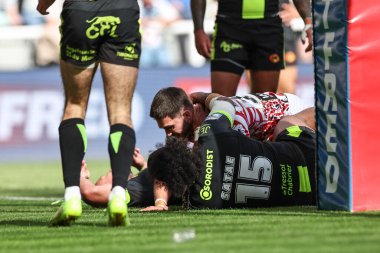 Leigh Leoparları 'ndan Ben McNamara, Betfred Magic Weekend 2025 maçında Leigh Leopards, Catalans Dragons' a karşı St. James 's Park, Newcastle, İngiltere, 3 Mayıs 2025