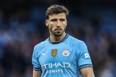 Manchester City 'den Rben Dias Premier League maçı sırasında Manchester City ile Wolverhampton Wanderers arasında Etihad Stadyumu, Manchester, Birleşik Krallık, 2 Mayıs 2025