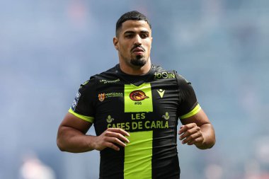 Katalan Ejderhaları 'ndan Fouad Yaha Betfred Magic Weekend 2025 maçında Leigh Leopards, Catalans Dragons' a karşı St. James 's Park, Newcastle, İngiltere, 3 Mayıs 2025