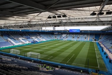 King Power Stadyumu, İngiltere 'nin Leicester şehrinde oynanan Premier League maçı öncesinde Leicester City ile Southampton maçının genel görüntüsü.