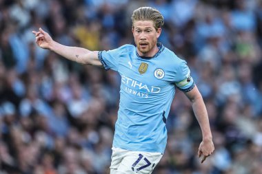 Premier Lig karşılaşmasında Manchester City ile Wolverhampton Wanderers maçında Kevin De Bruyne, Etihad Stadyumu, Manchester, Birleşik Krallık, 2 Mayıs 2025