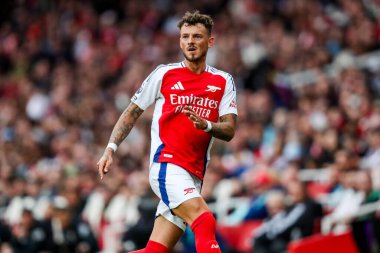 Arsenal 'den Ben White, 3 Mayıs 2025' te Birleşik Krallık 'taki Emirates Stadyumu' nda oynanan Premier League maçında Arsenal ve Bournemouth karşı karşıya geldi.