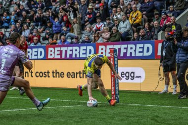 Warrington Wolves 'tan Jake Thewlis Betfred Magic Weekend 2025 maçında Huddersfield Giants vs Hull FC' ye karşı 4 Mayıs 202 'de St.James' s Park, Newcastle, Birleşik Krallık 'ta