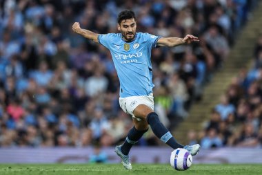 Manchester City ile Wolverhampton Wanderers arasındaki Premier League maçı sırasında Manchester City 'den lkay Gndoan, Etihad Stadyumu, Manchester, 2 Mayıs 2025