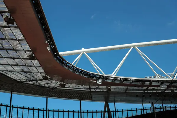 3 Mayıs 2025 tarihinde Emirates Stadyumu 'nda oynanan Premier League maçı öncesinde Emirates Stadyumu' nun ayrıntılı bir görüntüsü.