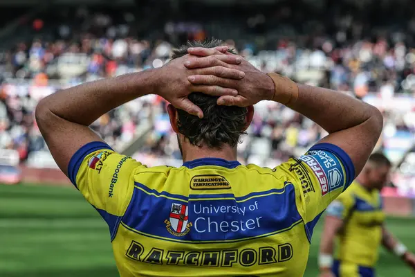 Warrington Wolves 'tan Stefan Ratchford, Betfred Magic Weekend 2025 maçından sonra tepki veriyor. Wigan Warriors, Warrington Wolves' a karşı St. James 's Park, Newcastle, Birleşik Krallık, 4 Mayıs 2025
