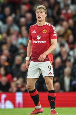 Manchester United ile Manchester United arasında oynanan UEFA Avrupa Ligi yarı final maçında Rasmus Hjlund, Manchester United ile Athletic Bilbao maçında, Manchester, İngiltere 'nin Old Trafford kentinde 8 Mayıs 2025