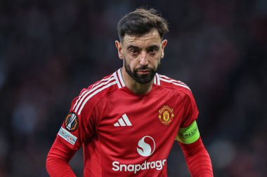 Manchester United ile Manchester United arasında oynanan UEFA Avrupa Ligi yarı final karşılaşmasında Bruno Fernandes, Manchester United ile Old Trafford, Manchester, Birleşik Krallık 'ta karşı karşıya geldi.