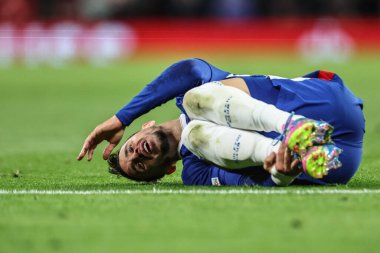 Athletic Bilbao takımından Alex Berenguer, 8 Mayıs 2025 tarihinde Old Trafford, Manchester, İngiltere 'de oynanan Manchester United-Athletic Bilbao maçında sakatlandı.