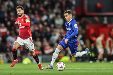 Athletic Bilbao takımından Alex Berenguer, UEFA Avrupa Ligi yarı final maçı sırasında Old Trafford, Manchester, İngiltere 'de oynanan Manchester United - Athletic Bilbao maçında topa vuruyor.
