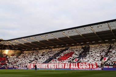 Bristol City taraftarları, Bristol City 'nin 8 Mayıs 2025' te Bristol Gate, Bristol, İngiltere 'de oynadığı Bristol City ile oynadığı yarı final playoff maçında bir gösteri düzenledi.