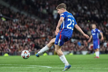 Athletic Bilbao takımından Mikel Jauregizar, 8 Mayıs 2025 tarihinde Manchester United 'ın Old Trafford, Manchester, İngiltere' de oynadığı yarı final maçında kaleye atış yaptı.