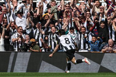 Newcastle United takımından Sandro Tonali, 11 Mayıs 2025 'te St. James' s Park, Newcastle, İngiltere 'de oynanan Premier League karşılaşmasında 1-0 kazanma hedefini kutluyor.
