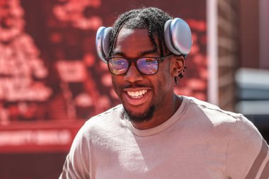 Nottingham Ormanı 'ndan Anthony Elanga Premier Lig maçı sırasında Nottingham Forest, Leicester City' ye karşı 11 Mayıs 202 'de İngiltere' nin Nottingham şehrinde geldi.