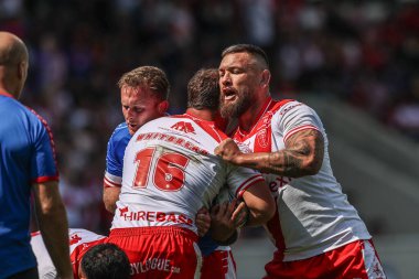 Hull KR 'dan Jared Waerea-Hargreaves, Betfred Challenge Kupası yarı final maçı Hull KR - Catalans Dragons maçında 10 Mayıs 2025' te LNER Community Stadyumu, York, İngiltere 'de oynanan karşılaşma öncesi ısınma maçında