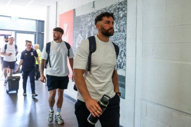 Warrington Wolves 'tan Toby King, 11 Mayıs 2025' te İngiltere 'nin St. Helens Stadyumu' nda oynanan Warrington Wolves - Leigh Leopards maçında Betfred Challenge Kupası yarı final maçı öncesinde geldi.