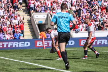 Hull KR 'dan Jack Broadbent, 10 Mayıs 2025' te LNER Halk Stadyumu, York, Birleşik Krallık 'ta oynanan Betfred Challenge Kupası yarı final maçı Hull KR ve Catalans Dragons maçına gidiyor.