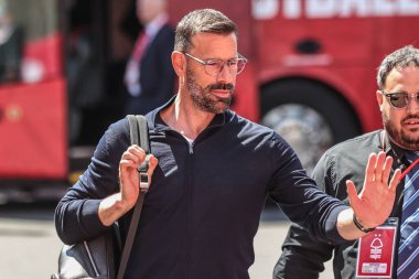 Leicester City 'nin Ruud van Nistelrooy teknik direktörü, Nottingham Forest' a karşı Leicester City maçı sırasında İngiltere 'nin Nottingham şehrinde 11 Mayıs 2025' te geldi.