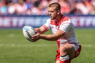 Hull KR 'dan Mikey Lewis, 10 Mayıs 2025' te LNER Halk Stadyumu 'nda oynanan Betfred Challenge Kupası yarı final maçında dönüşüm için hazırlanıyor.