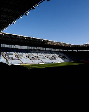 Coventry Building Society Arena 'nın genel görünümü, Coventry City' nin evi. 9 Mayıs 2025 tarihinde Coventry Building Society Arena 'da Coventry City ile Coventry City arasında oynanan yarı final maçı öncesinde Palyoff yarı final maçı.