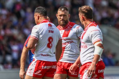 Hull KR 'dan Jared Waerea-Hargreaves, Betfred Challenge Kupası yarı final maçı Hull KR - Catalans Dragons maçında 10 Mayıs 2025' te LNER Community Stadyumu, York, İngiltere 'de oynanan karşılaşma öncesi ısınma maçında