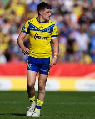 Warrington Kurtları 'ndan Josh Thewlis, 11 Mayıs 2025' te Birleşik Krallık 'ın başkenti St Helens' te oynanan Betfred Challenge Kupası yarı final maçı sırasında Warrington Wolves ve Leopards 'a karşı oynamıştır.