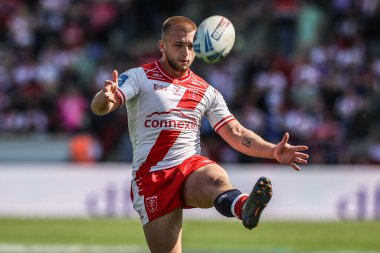 Hull KR 'dan Mikey Lewis, 10 Mayıs 2025' te İngiltere 'deki LNER Halk Stadyumu' nda oynanan Betfred Challenge Cup yarı final maçında Hull KR, Catalans Dragons 'a karşı oynuyor.