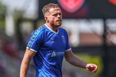 Hull KR 'dan Joe Burgess, Betfred Challenge Kupası yarı final maçı sırasında LNER Halk Stadyumu, York, Birleşik Krallık' ta oynanan Hull KR vs Catalans Dragons maçında ısınma turunda