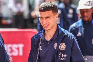 Leicester City 'den Bilal El Khannouss, Nottingham Forest' a karşı Leicester City maçı sırasında İngiltere 'nin Nottingham şehrinde 11 Mayıs 2025' te geldi.