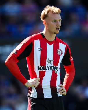 Brentford 'dan Sepp van den Berg Premier Lig maçı sırasında Ipswich Town, Brentford' a karşı Ipswich Road, Ipswich, İngiltere, 10 Mayıs 2025