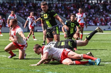 Hull KR 'dan James Batchelor, 10 Mayıs 2025' te İngiltere 'deki LNER Halk Stadyumu' nda oynanan Betfred Challenge Kupası yarı final maçı Hull KR 'a karşı Catalans Dragons maçına gidiyor.