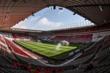 Gökyüzü İddia Şampiyonası yarı final maçı öncesinde Sunderland ile Coventry City stadyumunun genel görüntüsü 13 Mayıs 2025 'te Sunderland, İngiltere' de oynanacak.